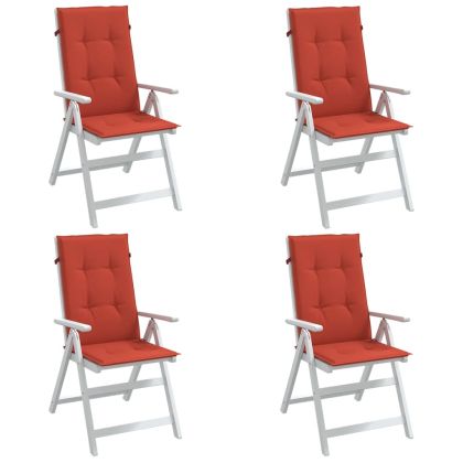 Възглавници за стол 4 бр меланж червени 120x50x4 см плат