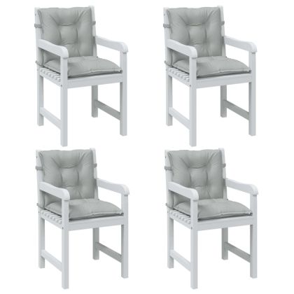 Възглавници за столове 4 бр меланж светлосиви 100x50x7 см плат