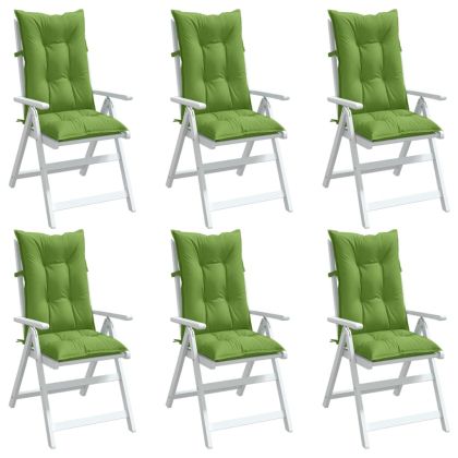 Възглавници за столове 6 бр меланж зелени 120x50x7 см плат