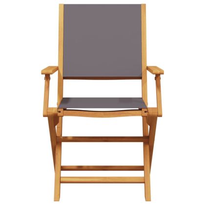 Градински столове, 2 бр, антрацит, акация масив и плат