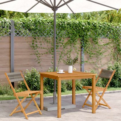 Бистро столове, 2 бр, сиво, акация масив и въже