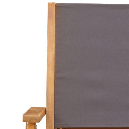 Сгъваеми градински столове, 8 бр, антрацит, плат и дърво масив