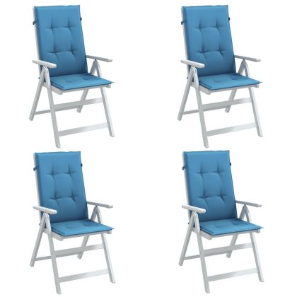 Възглавници за стол 4 бр меланж сини 120x50x4 см плат
