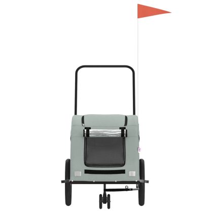 Ремарке за колело за любимци сив Оксфорд плат и желязо