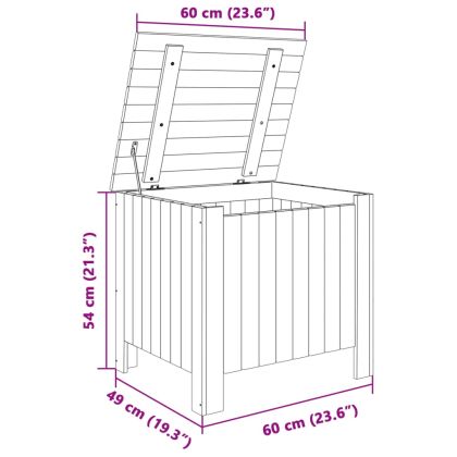 Сандък за съхранение с капак RANA, бял, 60x49x54 см, бор масив