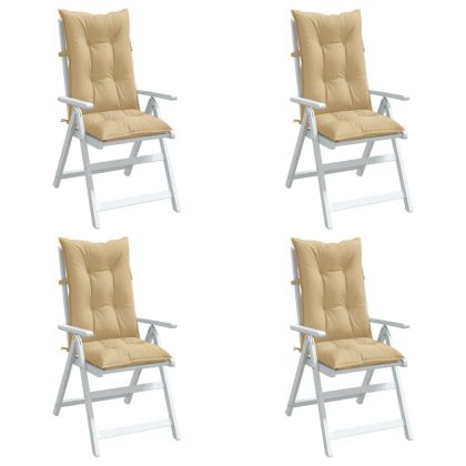 Възглавници за стол 4 бр меланж бежови 120x50x7 см плат