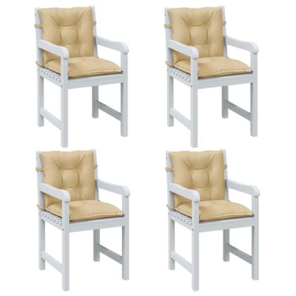 Възглавници за столове 4 бр меланж бежови 100x50x7 см плат