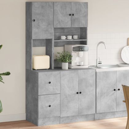 Кухненски шкаф, бетонно сив, 95x50x180 см, инженерно дърво
