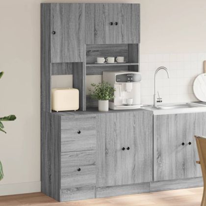 Кухненски шкаф, сив сонома, 95x50x180 см, инженерно дърво
