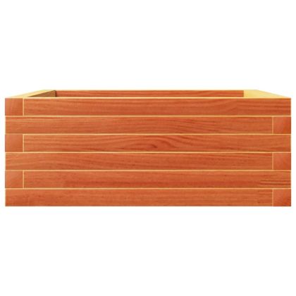 Градински сандък, восъчнокафяв, 60x60x23 см, борово дърво масив