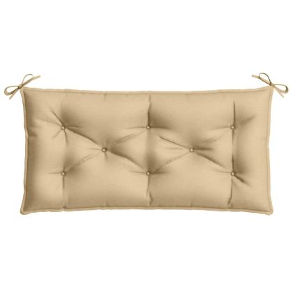 Възглавница за градинска пейка меланж бежова 100x50x7 см плат