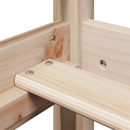 Високо легло с покрив, 90x200 см, борово дърво масив