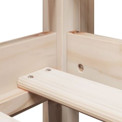 Високо легло с покрив, 75x190 см, борово дърво масив