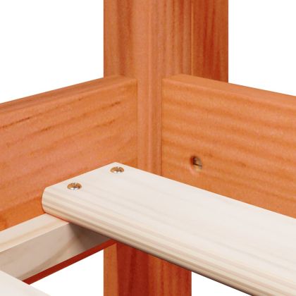 Високо легло с покрив восъчнокафяво 90x200см борово дърво масив