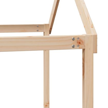 Двуетажно легло с покрив, 75x190 см, борово дърво масив