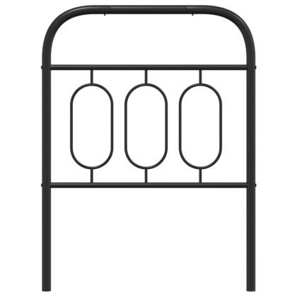 Метална табла за глава, черна, 75 см