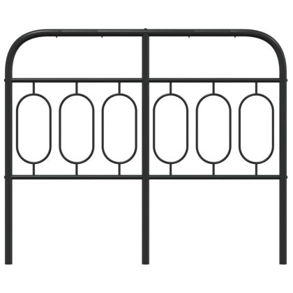 Метална табла за глава, черна, 120 см