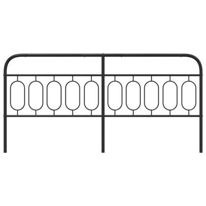 Метална табла за глава, черна, 200 см