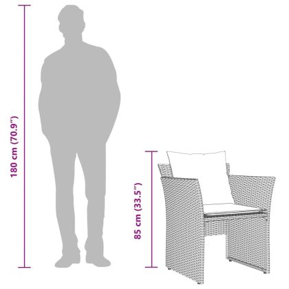 Градински стол с табуретка за крака бежов полиратан