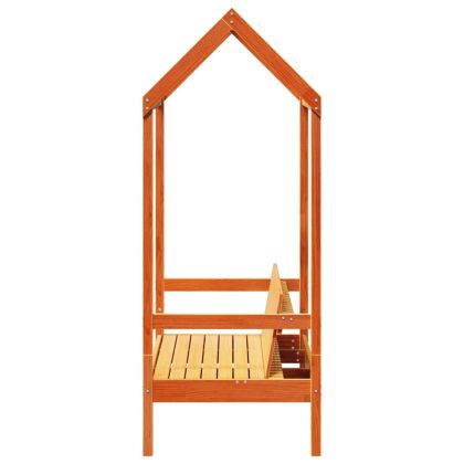 Пейка с покрив, восъчнокафява, 117,5x70x176,5 см, бор масив