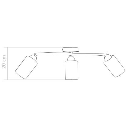 Полилей с керамични цилиндрични абажури, за 3 крушки Е14, бели