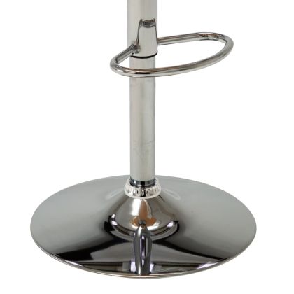 Бар табуретка, кремава, извито дърво и изкуствена кожа