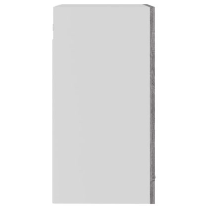 Висящ стъклен шкаф "Lyon", сив, цвят сонома, 40x31x60 см, инженерно дърво