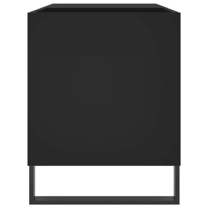 Шкаф за грамофонни плочи черен 85x38x48 см инженерно дърво