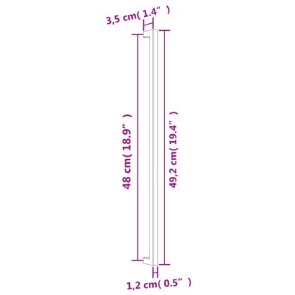 Дръжки за шкафове, 20 бр, сребристи, 480 мм, неръждаема стомана