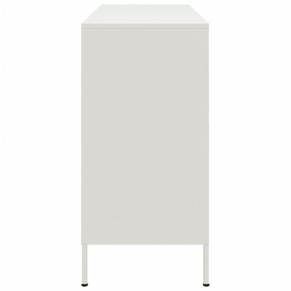 Бюфет, бял, 100,5x39x79 см, стомана
