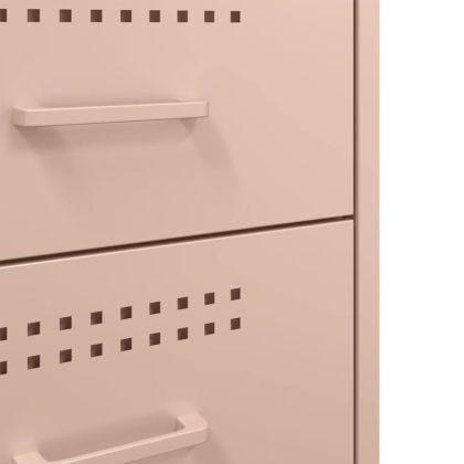 Нощни шкафчета, 2 бр, розово, 36x39x68 см, стомана