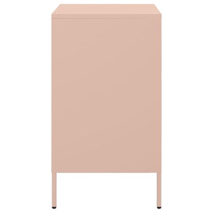 Нощни шкафчета, 2 бр, розово, 36x39x68 см, стомана