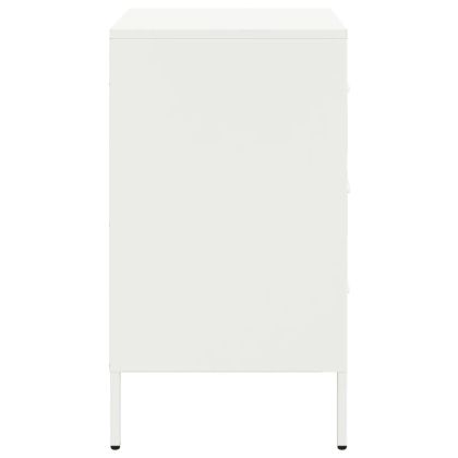 Нощно шкафче, бяло, 36x39x68 см, стомана