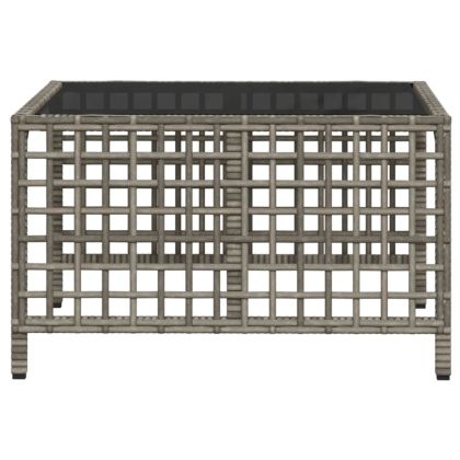 Ъглов градински комплект с възглавници, 3 части, сив, полиратан