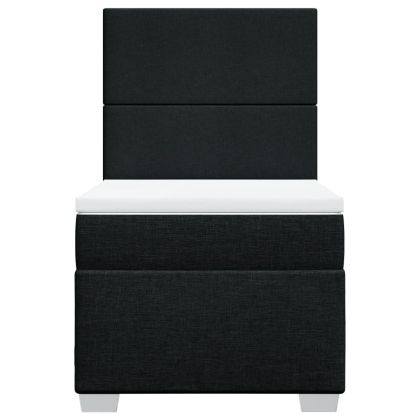 Боксспринг легло с матрак, черно, 100x200 см, плат