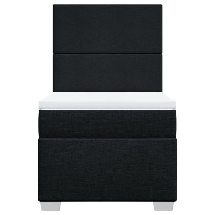 Боксспринг легло с матрак, черно, 100x200 см, плат