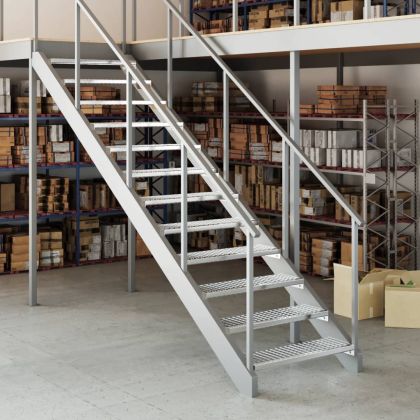 Решетъчно стъпало 80x24x7 см поцинкована стомана