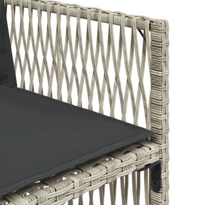 Градински комплект с възглавници 15 части полиратан светлосив