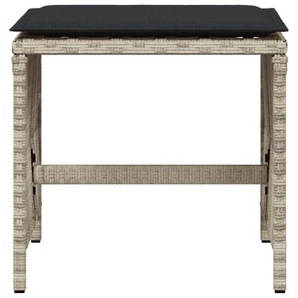 Външни табуретки с възглавници 4 бр светлосиви 41x41x36 см