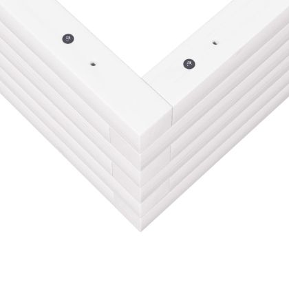 Градинска кашпа, бяла, 80x80x23 см, борово дърво масив