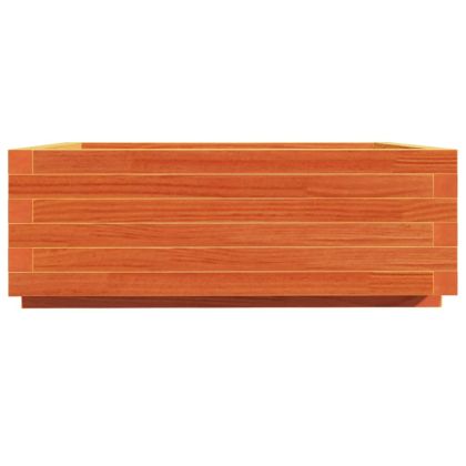 Градинска кашпа, восъчнокафява, 70x70x26,5 см, бор масив