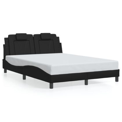 Рамка за легло с табла, черна, 140x190 см изкуствена кожа