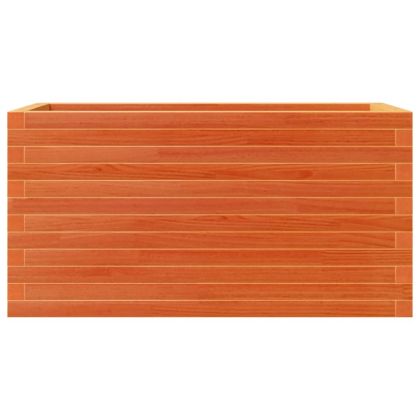 Градинска кашпа, восъчнокафява, 90x40x46 см, борово дърво масив