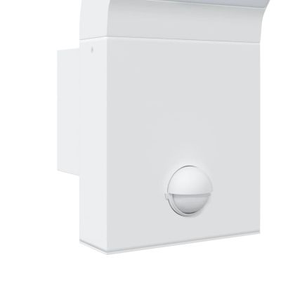 Външни LED стенни лампи със сензори, 2 бр, бял, лят алуминий