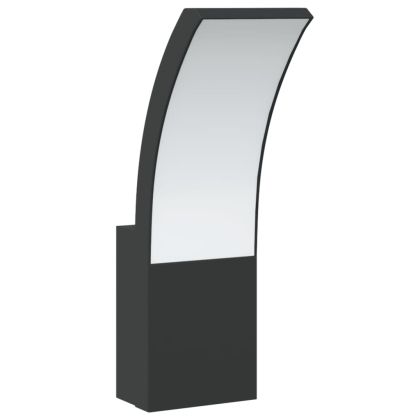 Външни LED стенни лампи, 2 бр, черен, лят алуминий