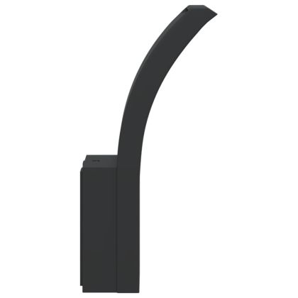 Външни LED стенни лампи, 2 бр, черен, лят алуминий