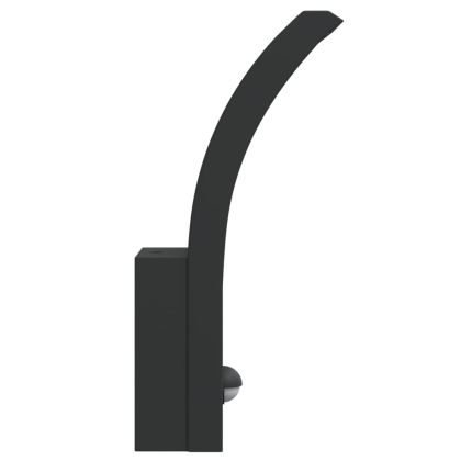 Външни LED стенни лампи със сензори, 2 бр, черен, лят алуминий