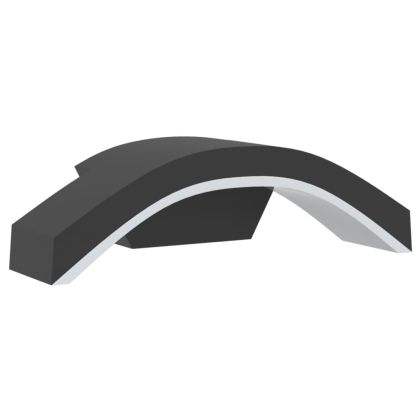 Външни LED стенни лампи, 2 бр, черен, лят алуминий