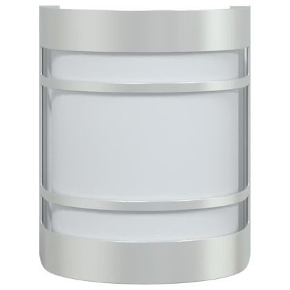 Външни стенни осветителни тела 2 бр сребрист неръждаема стомана