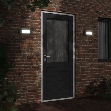 Външни стенни осветителни тела 2 бр черни неръждаема стомана